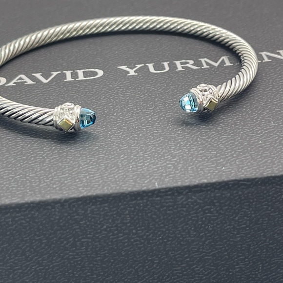 David Yurman Jewelry - David Yurman Renaissance Blue Topaz Bracelet with 18K Yellow Gold